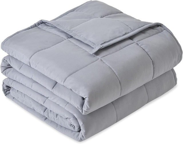 7kg Weighted Blanket Grey Breathable Microfiber Glass Beads 48x71 in