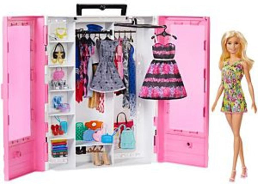 Kids Portable Fashion Closet Playset Doll Clothes Shoes Accessories Toy