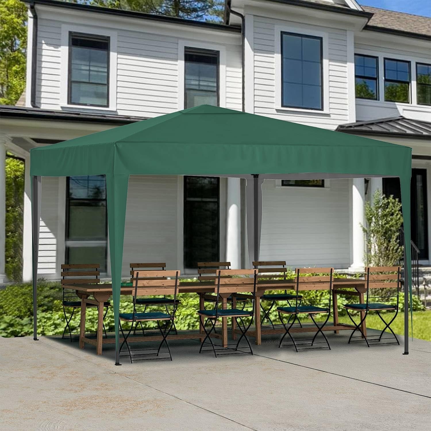3x3M Pop Up Gazebo With Sides Waterproof Garden Party Tent Steel Frame & Weight