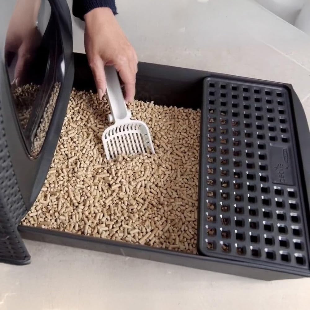 Covered Cat Litter Box Drawer System Odor Filter Scoop Easy Clean