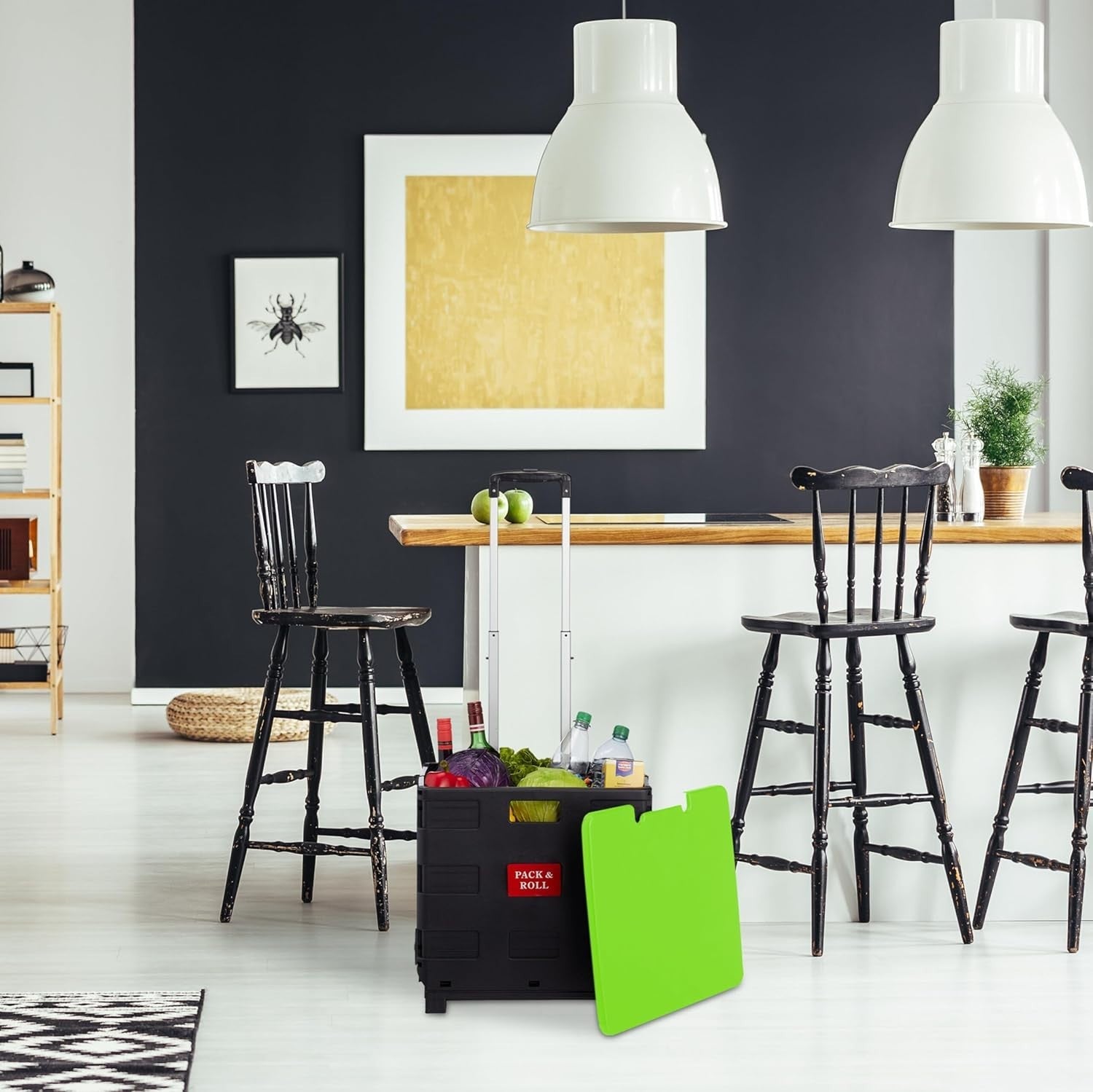 Foldable 50L Shopping Trolley with Telescopic Handle – Up to 35kg Load