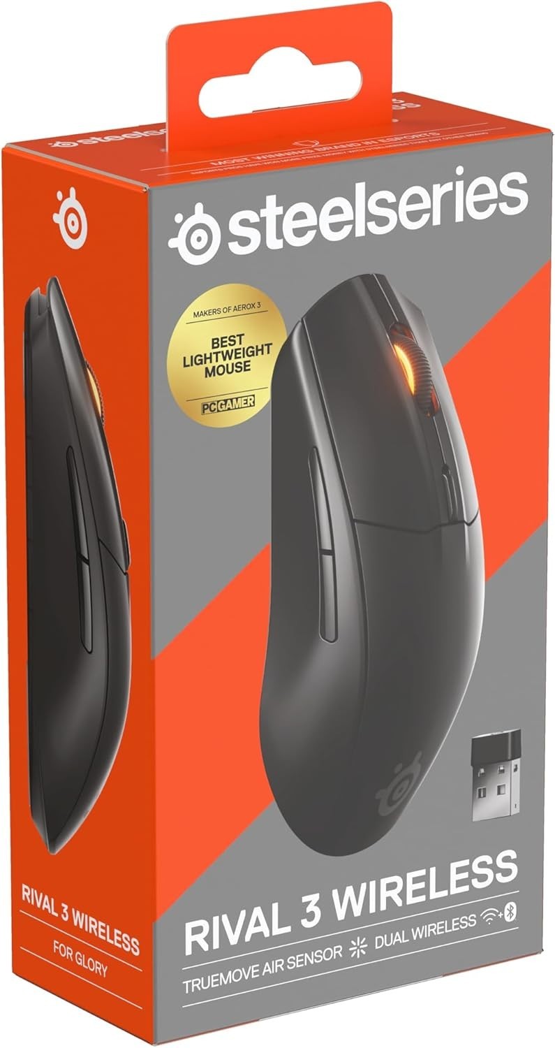 Wireless Gaming Mouse 18000 DPI Bluetooth 2.4GHz 60M Click Black