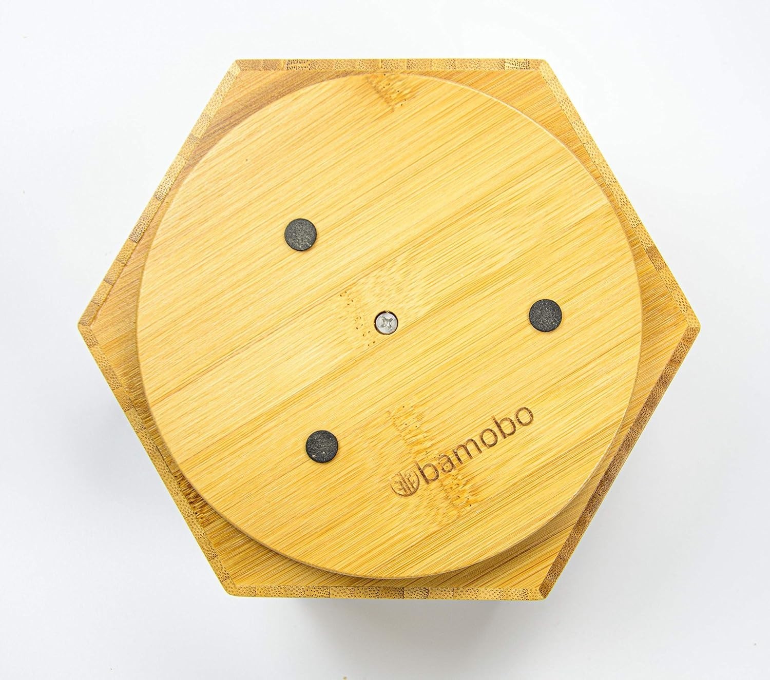 Rotating Bamboo Desk Organiser – 7 Compartment Cosmetic & Pen Holder