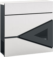 Wall Mounted Lockable Mailbox Silver | Weatherproof Steel Post Box w/ Window