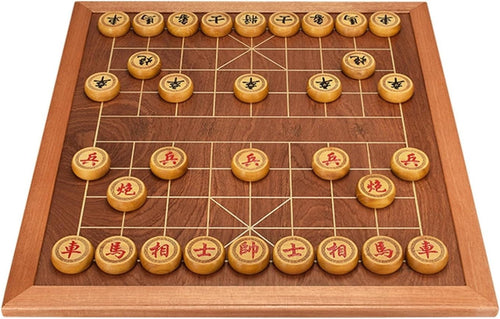 Gold Sandalwood Xiangqi Chinese Chess Set Large Wooden Strategy Board