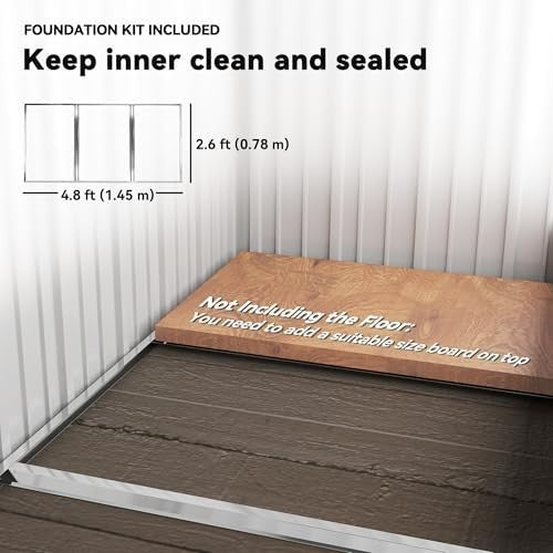 5x3FT Small Metal Garden Shed Lean-To Outdoor Storage House Lockable