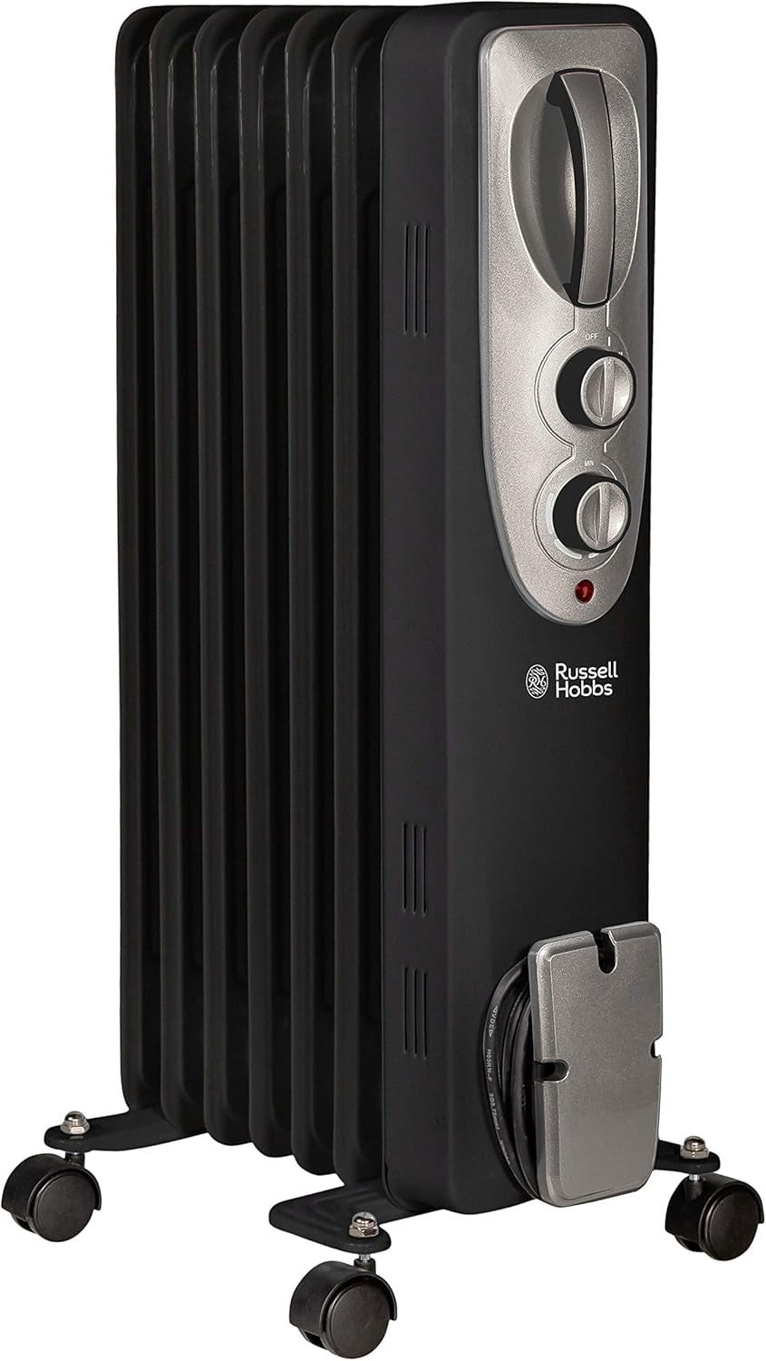 1500W Oil Filled Radiator Heater 7 Fins Portable Adjustable Thermostat
