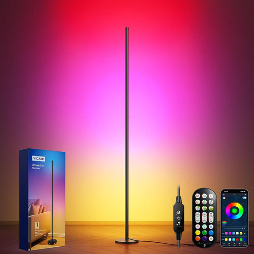 Smart RGB Corner Floor Lamp 160cm App Remote Music Sync Colour Light