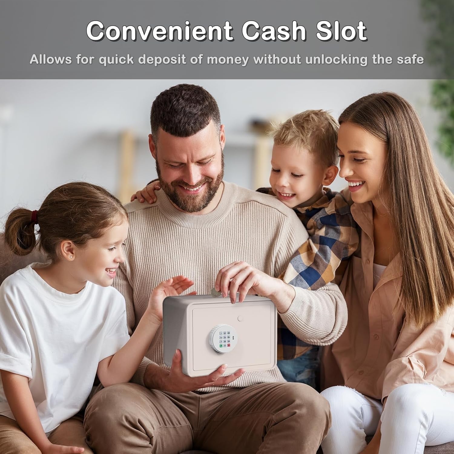 Kids Mini Safe Box Electronic Money Bank Keypad Lock Piggy Bank White