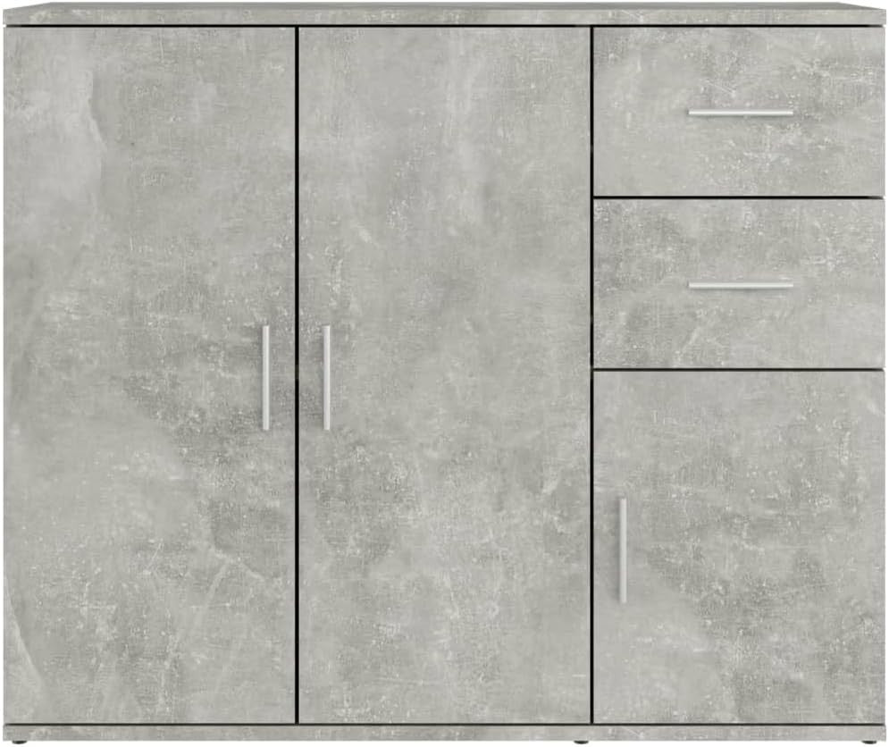 Modern Sideboard Cabinet Grey Storage Cupboard Drawers Unit for Living Room