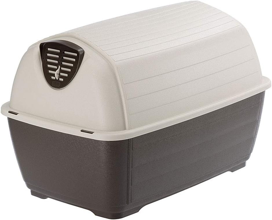 Outdoor Dog House Weatherproof UV-Resistant Resin Kennel 78x50x50cm