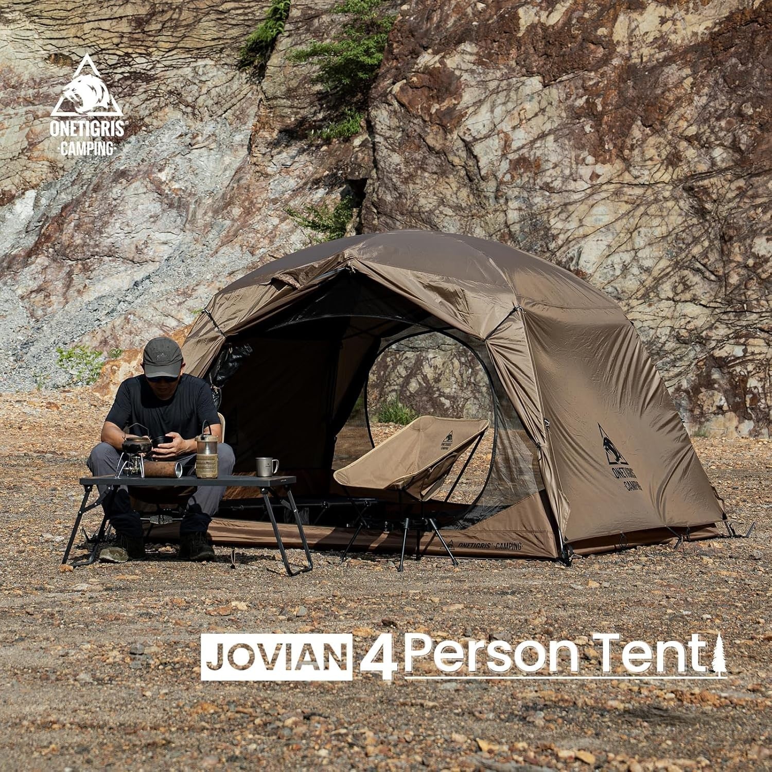 4 Person Waterproof Camping Tent 5000mm Dome 3 Season Shelter