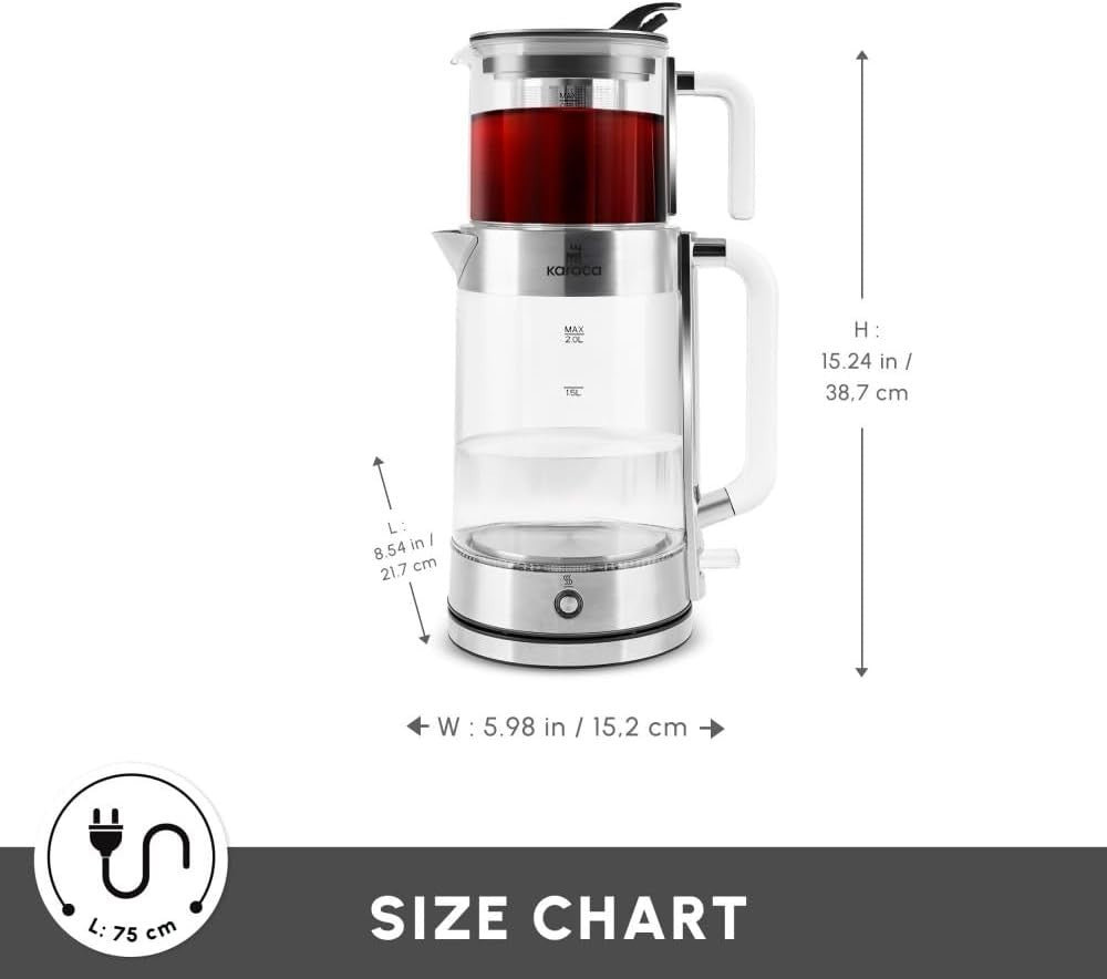 Electric Glass Tea Maker 2.8L 2200W Borosilicate Kettle Keep Warm