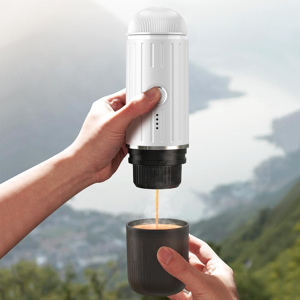 Portable 19Bar Espresso Maker USB-C Self-Heating Travel Coffee Machine White