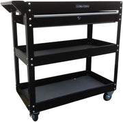 Lockable Tool Cart Rolling Workshop Trolley with Drawer Steel Storage Cabinet