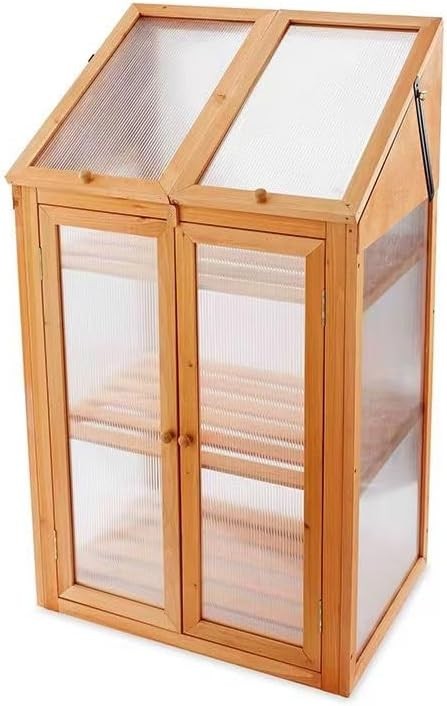 Premium Wooden Mini Greenhouse 3-Tier Cold Frame UV-Proof Adjustable Roof