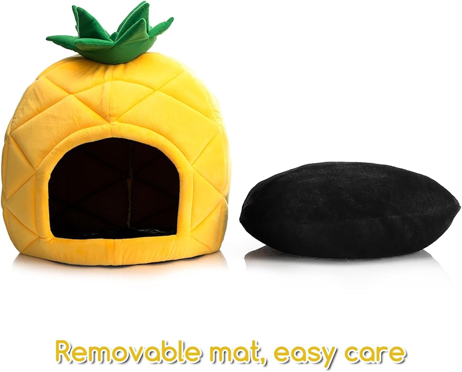 Pineapple Cat Cave Bed Cozy Puppy House Soft Cushion Small Pet Nest