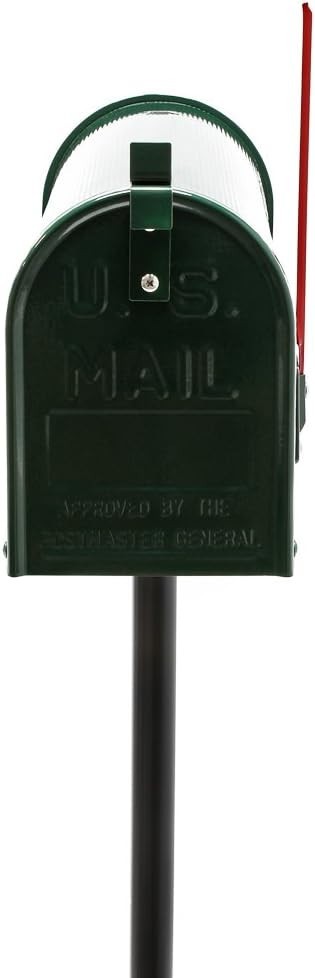 Lockable Green Post Box with Stand – Weatherproof Steel Mailbox for Garden