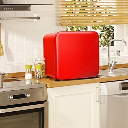 42L Red Costway Mini Fridge Tabletop Cooler LED Adjustable Shelves