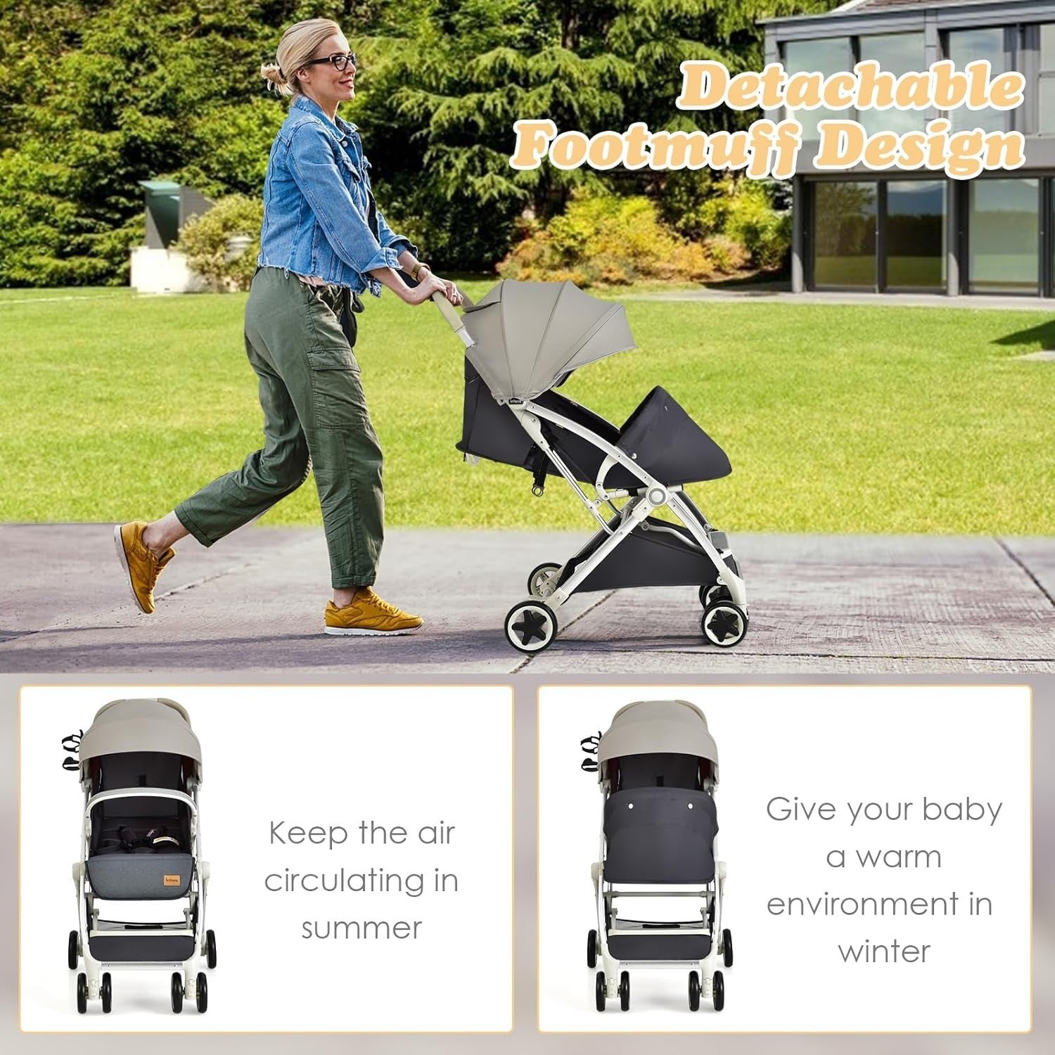 Lightweight Baby Stroller One Hand Fold Travel Buggy 5 Point Harness