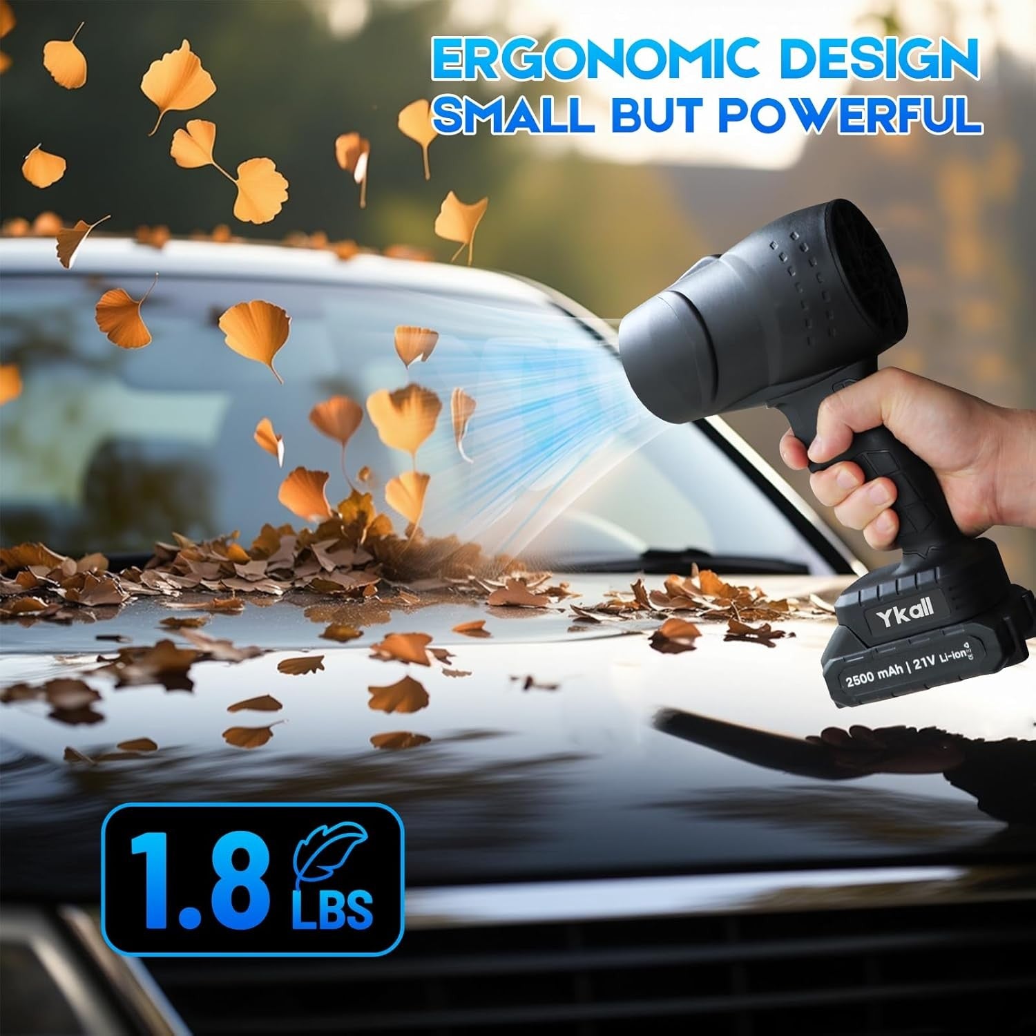 Cordless Leaf Blower 2x 21V Batteries High Power Garden Patio Car Cleaner