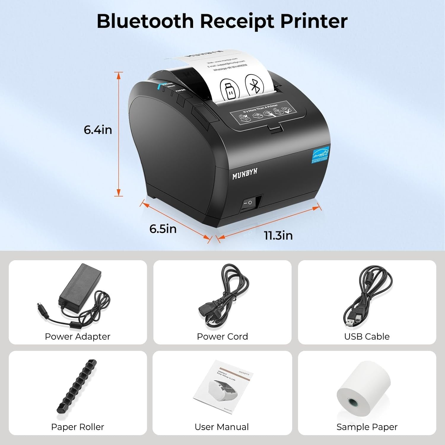 MUNBYN Thermal Receipt Printer POS USB/Ethernet for Home & Business