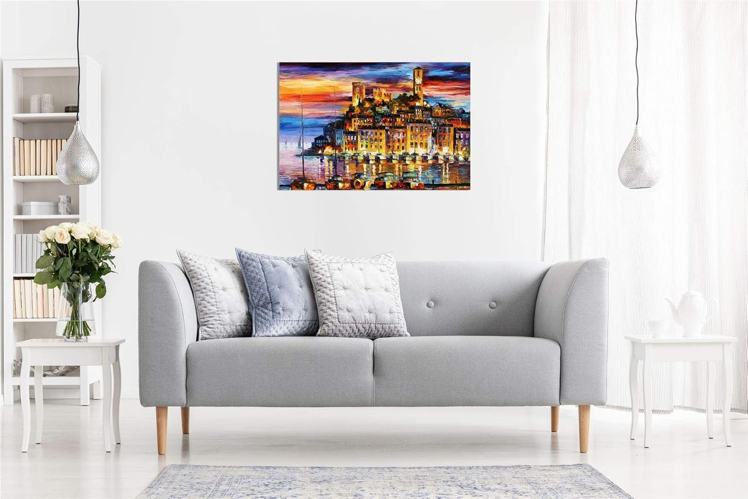 Cannes France Canvas Wall Art Coastal Cityscape Picture Print Home Decor 12x8