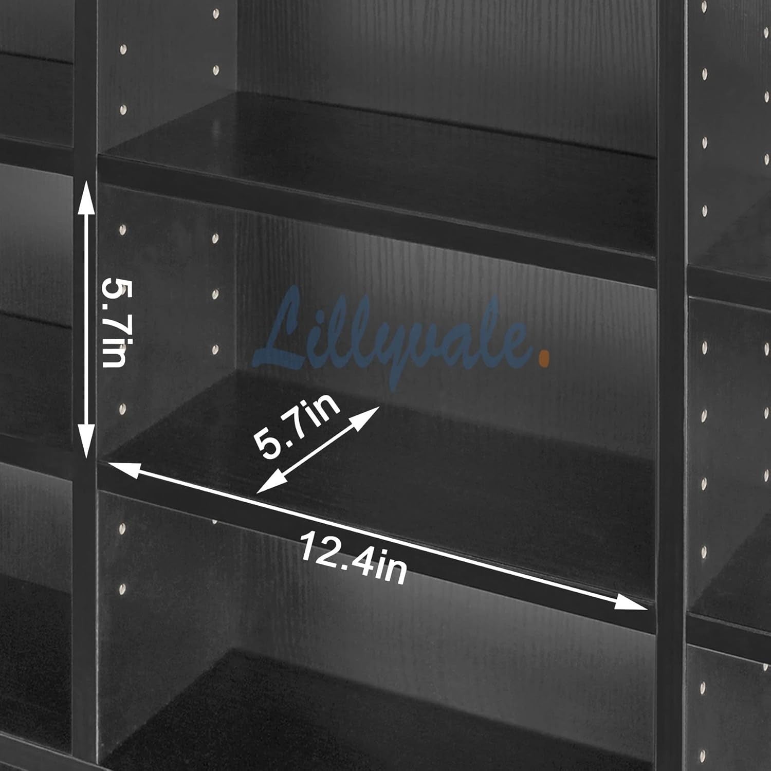 837 CD Storage Cabinet Adjustable Media Shelf DVD Bookcase Black