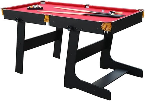 6FT Home Billiards Table Red Finish Snooker Pool Game w Accessories