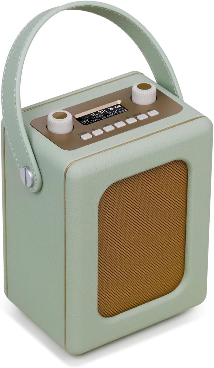 Portable DAB+ Digital Radio Bluetooth CR9 Green 20hr Play Dual Alarm