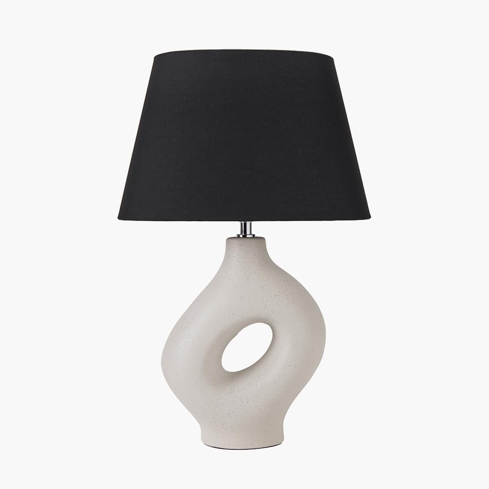 Modern Boho Ceramic Table Lamp with Black Shade – Stylish & Functional