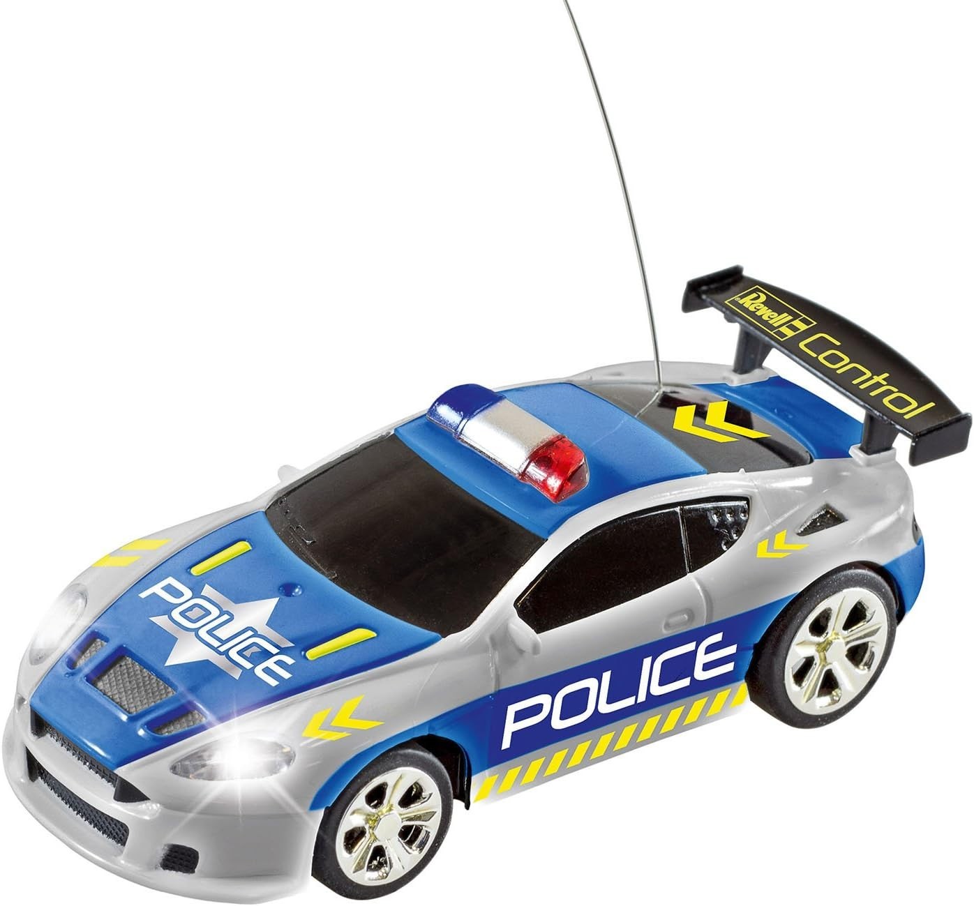 Mini RC Police Car in Can – 27MHz Remote Control Toy with Cones, 8cm Model