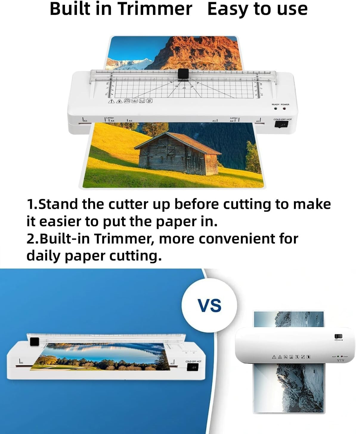A3 Laminator Machine Hot Cold Fast High Speed Built-In Cutter Anti Jam