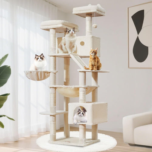 180cm Cat Tree Tower Large Multi Level Scratching Post Condo Hammock
