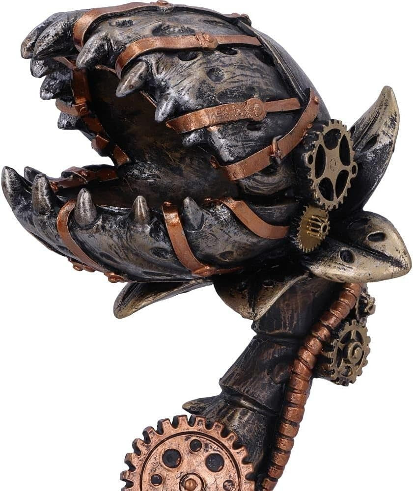 Steampunk Mechanical Venus Fly Trap Figurine 24.3cm Bronze Resin Ornament