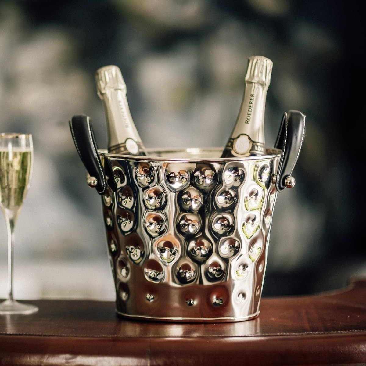 Luxury Wine Cooler Bucket Stainless Steel Champagne Ice Bucket with Handles