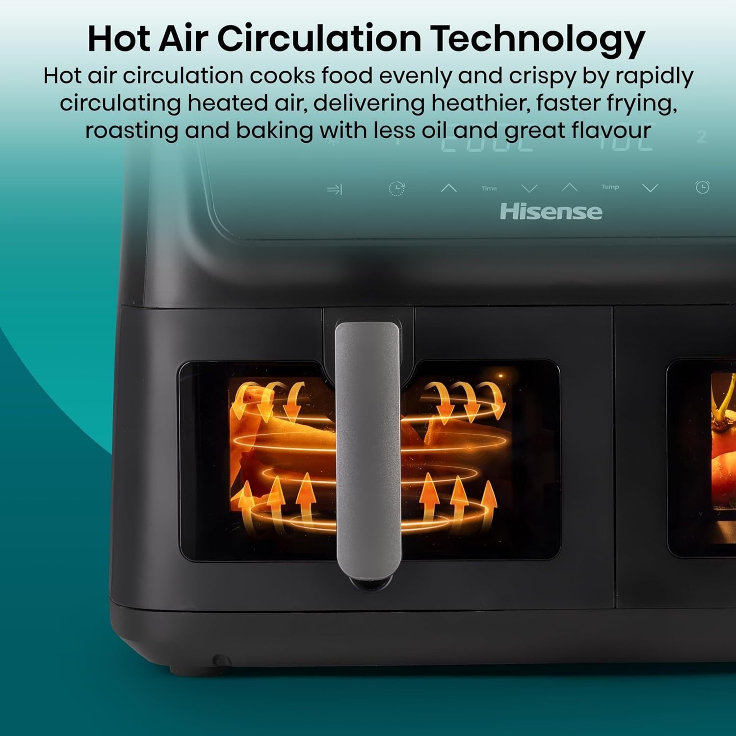 Large Dual Zone Air Fryer 11L SyncServe 8-in-1 Touch Display Fast Healthy Cooker