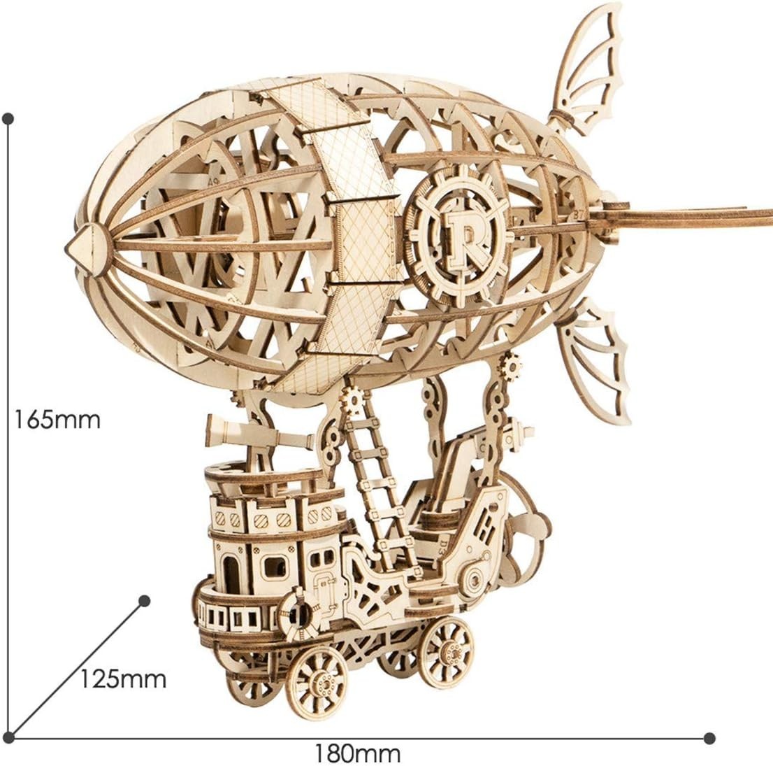 3D Wooden Airship Puzzle Kit with Steampunk Design for Kids & Adults