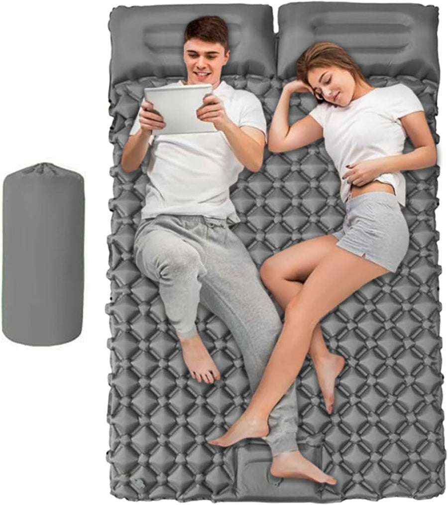 Double Inflatable Camping Sleeping Pad Waterproof Foldable 2 Person Mat