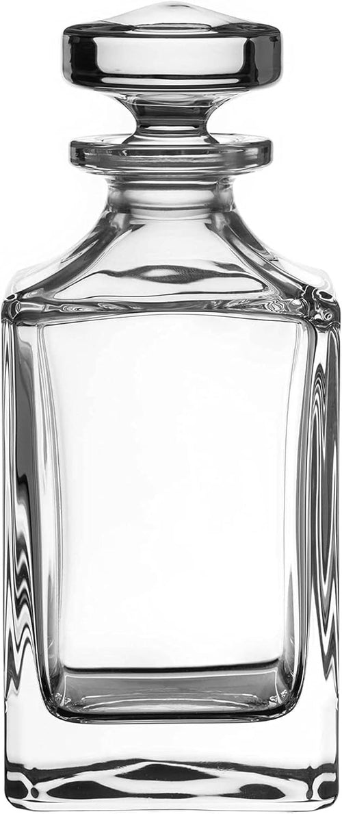 Luxury Crystal Whiskey Decanter 800ml Square Design | Premium Bar Gift Set