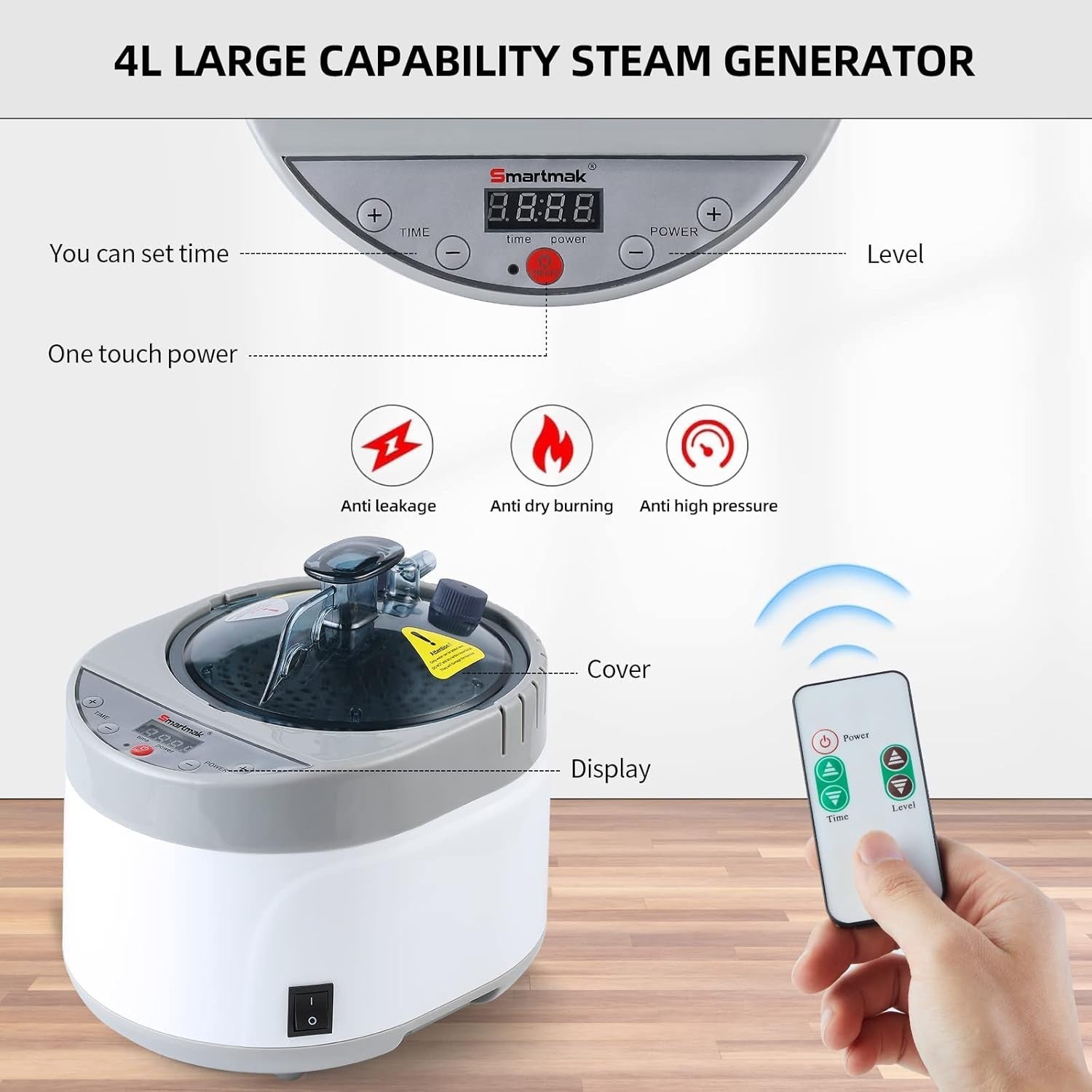 4L Portable Steam Sauna Spa Machine 1500W Remote Timer Herbal Detox Body Therapy