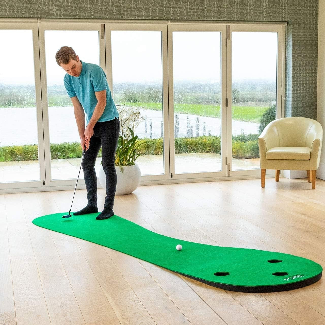 Professional Golf Putting Mat 12ft Indoor Outdoor Practice Green Trainer