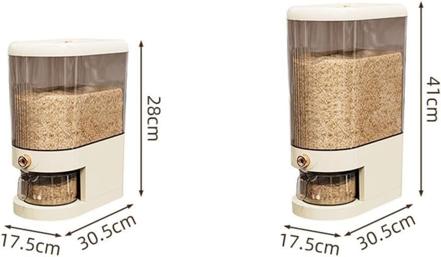 Airtight Rice Storage Container 5-10KG Grain Dispenser with Measure Cup