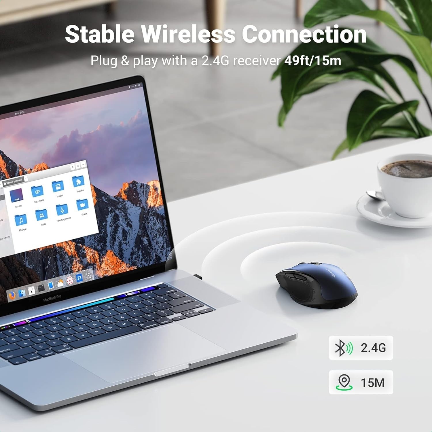 Silent Wireless Mouse 4000 DPI 6 Button USB Ergonomic PC Laptop