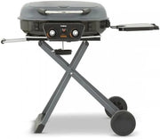 Portable 2 Burner Gas BBQ Grill with Folding Stand & Wheels – High Heat