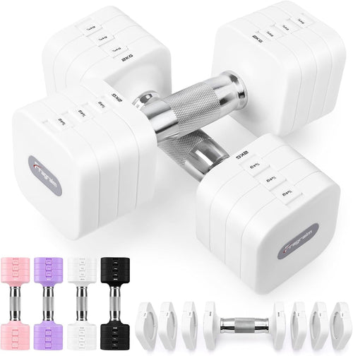 10kg Adjustable Dumbbells Set 2x5kg Non Roll Home Gym Hand Weights