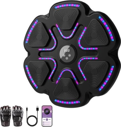 Music Boxing Machine Bluetooth LED Punch Trainer Wall Mount Gym