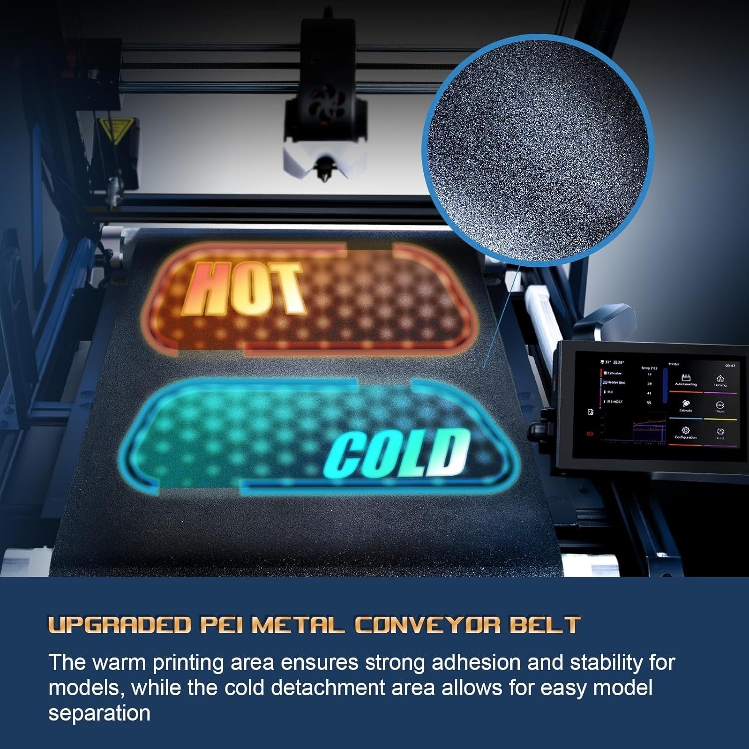 Conveyor Belt 3D Printer Infinite Z Axis Auto Level 400mm/s CoreXY