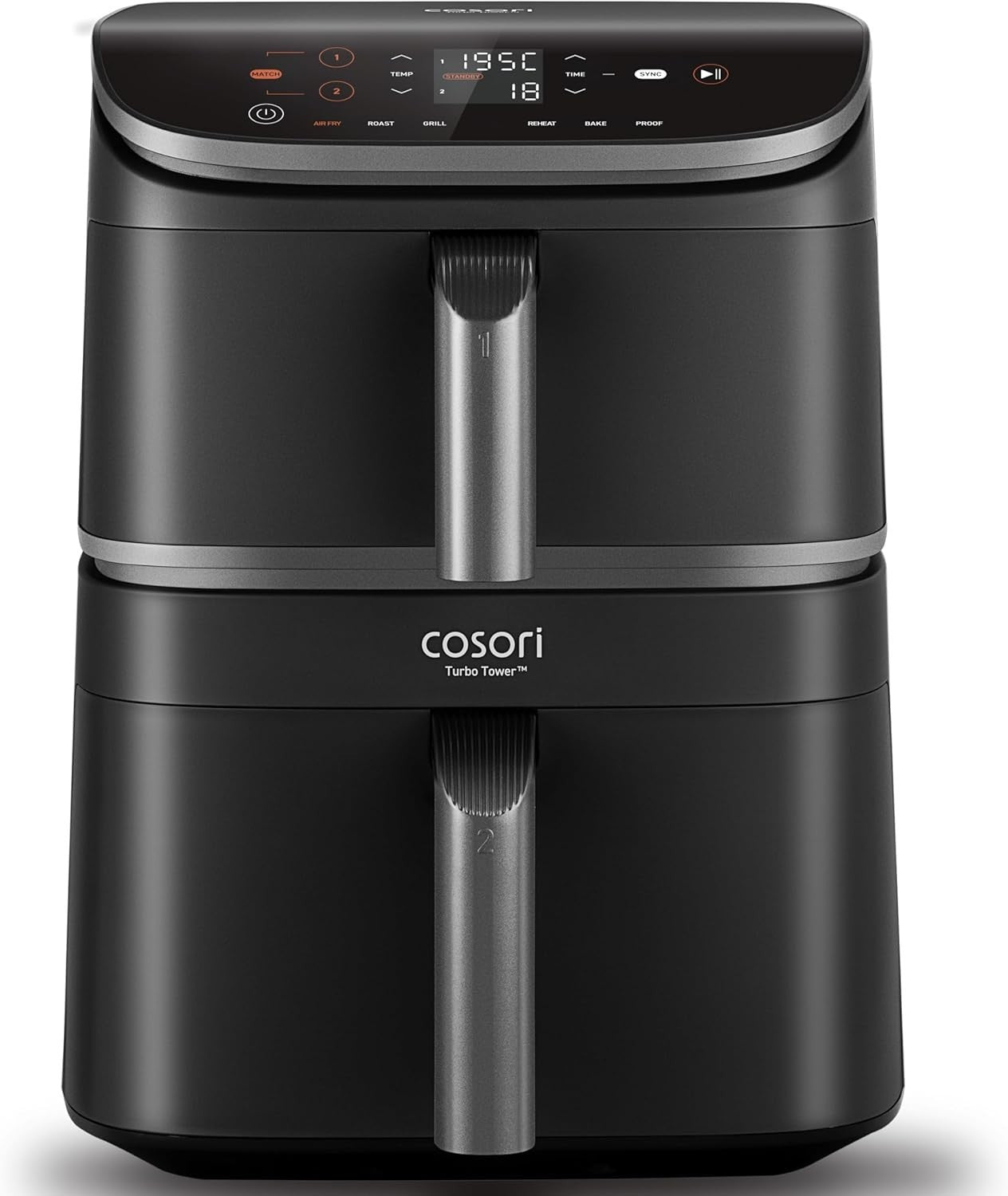 10.8L Dual Air Fryer Tower Stacked 3-Layer Cooking Energy Saving Rapid Heat