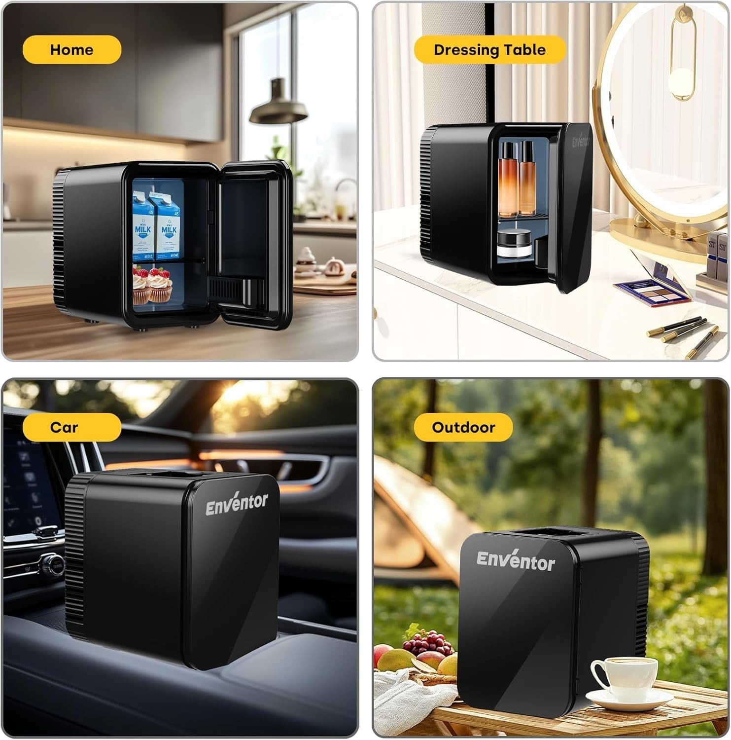 Portable 4L Mini Fridge Cooler & Warmer Compact Bedroom Car Travel